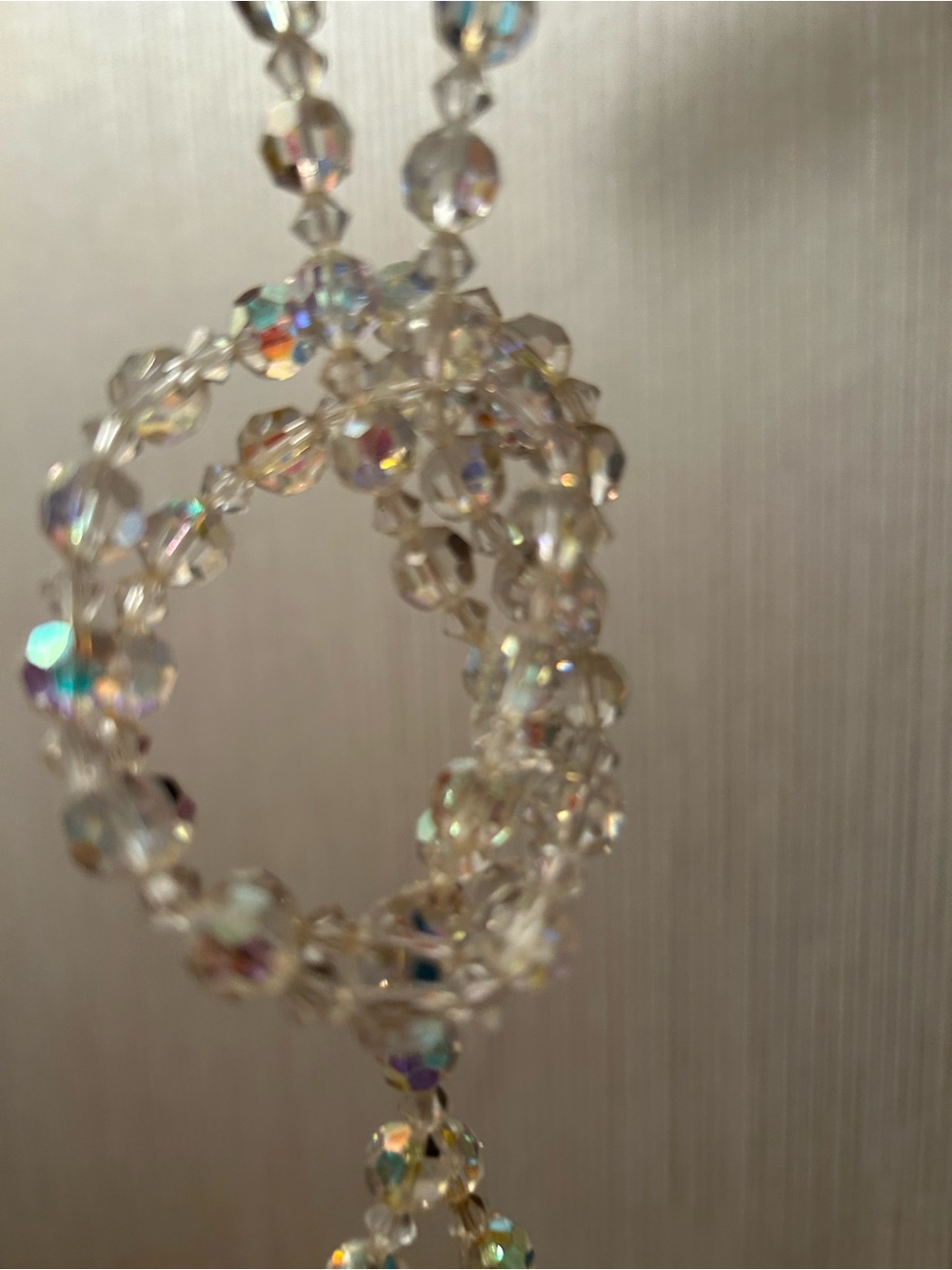 Crystal Aurora Hoop Necklace - Clear Beaded Women's Jewelry